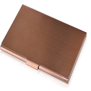 簡約商務玫瑰金拉絲不銹鋼名片盒(BW835002802)