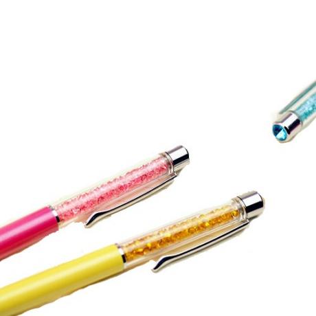 新品頂鑽水晶筆彩鑽觸控水晶筆精美水鑽筆金屬圓珠筆油性金屬筆(WS720001008)