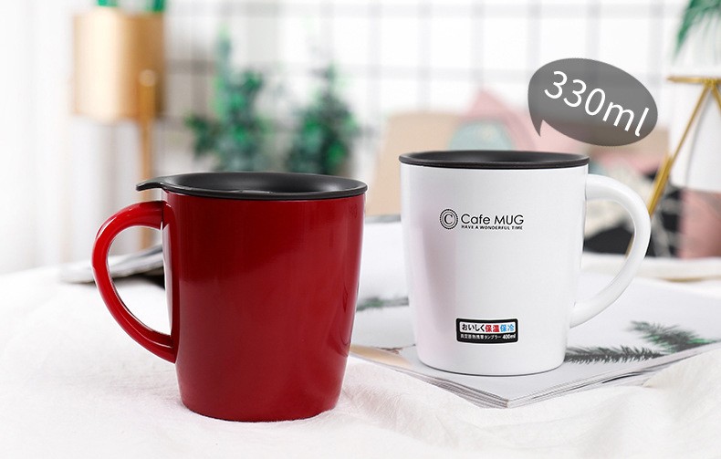 新款精品咖啡杯304不銹鋼手柄保溫咖啡杯330Ml不銹鋼咖啡杯(LS802014503)