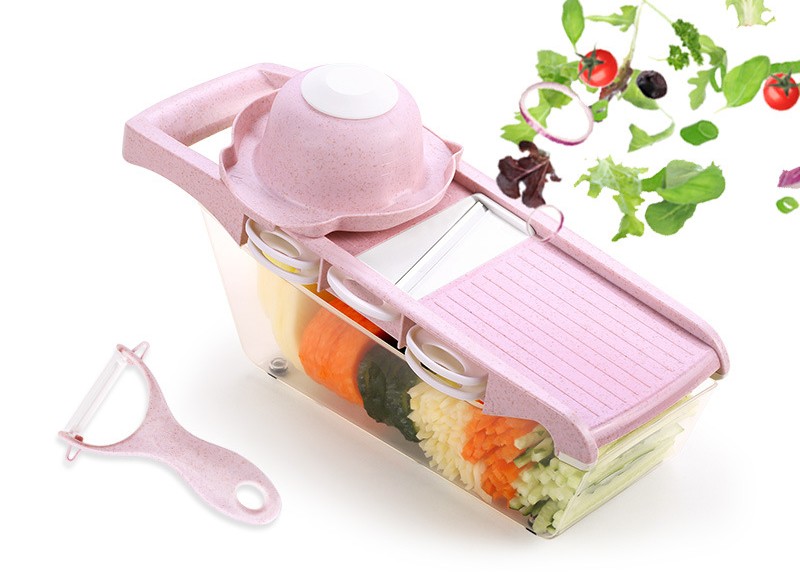 廚房工具小麥秸稈多功能蔬菜水果10件套家用手動切菜切絲切片器(HL807007701)